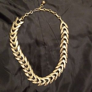 Gold tone adjustable choker necklace